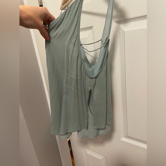 Free People Light Blue Turquoise Satin Cami - Picture 2 of 4